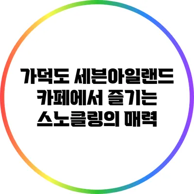 가덕도 세븐아일랜드 카페에서 즐기는 스노클링의 매력