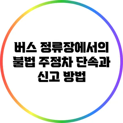 버스 정류장에서의 불법 주정차 단속과 신고 방법