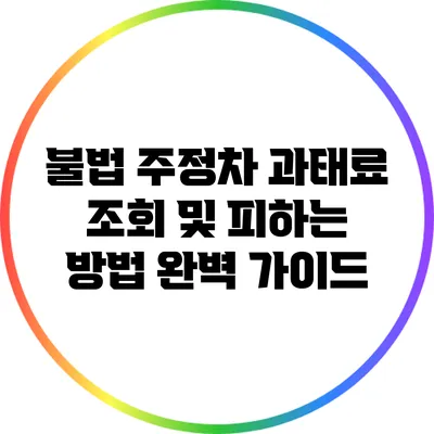 불법 주정차 과태료 조회 및 피하는 방법 완벽 가이드