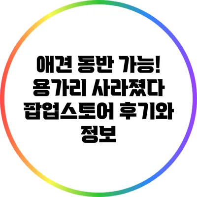 애견 동반 가능! 용가리 사라졌다 팝업스토어 후기와 정보