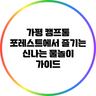 가평 캠프통 포레스트에서 즐기는 신나는 물놀이 가이드