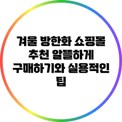 겨울 방한화 쇼핑몰 추천: 알뜰하게 구매하기와 실용적인 팁