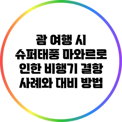 괌 여행 시 슈퍼태풍 마와르로 인한 비행기 결항 사례와 대비 방법