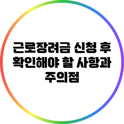 근로장려금 신청 후 확인해야 할 사항과 주의점