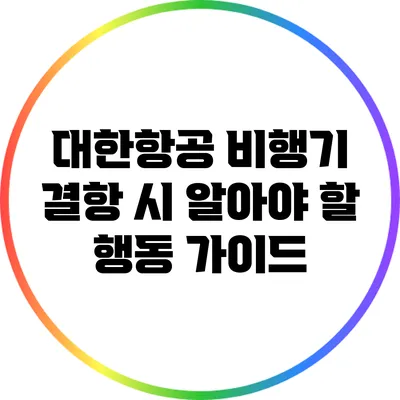 대한항공 비행기 결항 시 알아야 할 행동 가이드