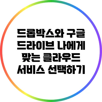 드롭박스와 구글 드라이브: 나에게 맞는 클라우드 서비스 선택하기