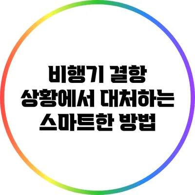 비행기 결항 상황에서 대처하는 스마트한 방법