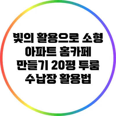 빛의 활용으로 소형 아파트 홈카페 만들기: 20평 투룸 수납장 활용법