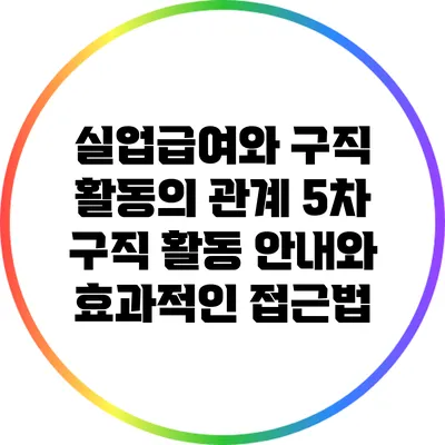 실업급여와 구직 활동의 관계: 5차 구직 활동 안내와 효과적인 접근법