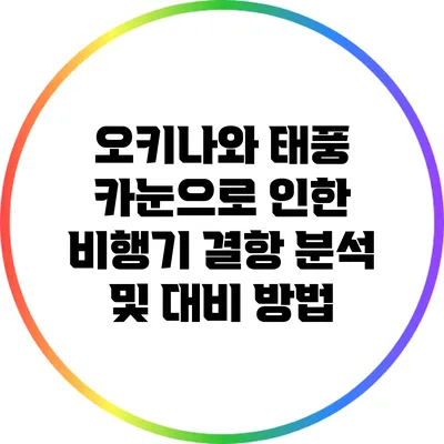 오키나와 태풍 카눈으로 인한 비행기 결항 분석 및 대비 방법
