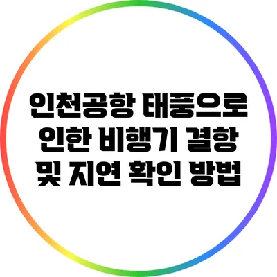 인천공항 태풍으로 인한 비행기 결항 및 지연 확인 방법