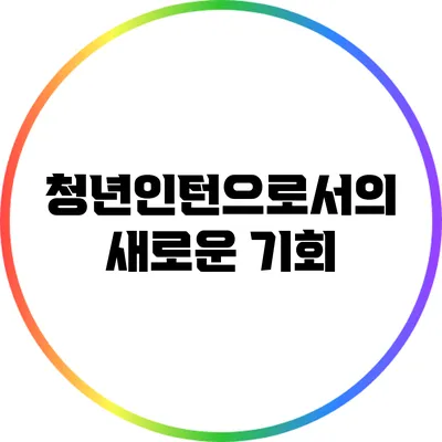 청년인턴으로서의 새로운 기회