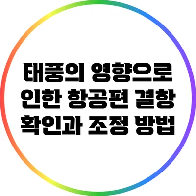 태풍의 영향으로 인한 항공편 결항 확인과 조정 방법