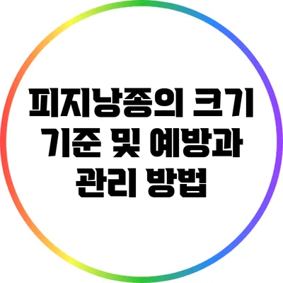피지낭종의 크기 기준 및 예방과 관리 방법