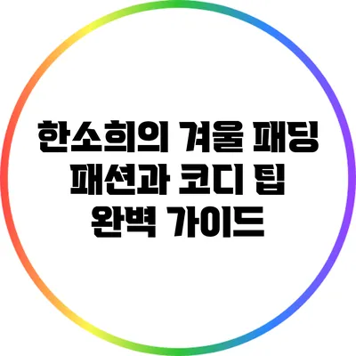한소희의 겨울 패딩 패션과 코디 팁 완벽 가이드