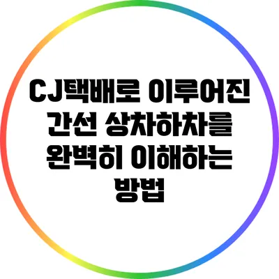 CJ택배로 이루어진 간선 상차하차를 완벽히 이해하는 방법