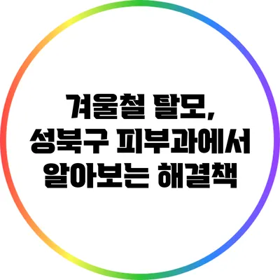 겨울철 탈모, 성북구 피부과에서 알아보는 해결책