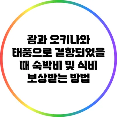 괌과 오키나와 태풍으로 결항되었을 때 숙박비 및 식비 보상받는 방법