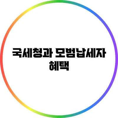 국세청과 모범납세자 혜택