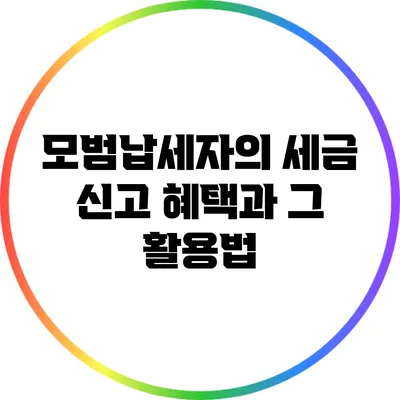 모범납세자의 세금 신고 혜택과 그 활용법