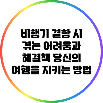 비행기 결항 시 겪는 어려움과 해결책: 당신의 여행을 지키는 방법