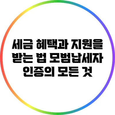 세금 혜택과 지원을 받는 법: 모범납세자 인증의 모든 것