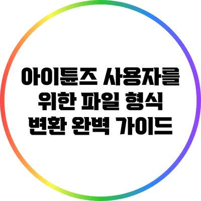 아이튠즈 사용자를 위한 파일 형식 변환 완벽 가이드