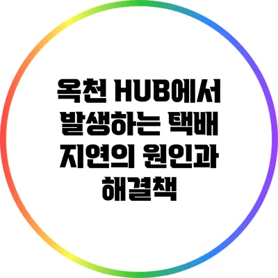 옥천 HUB에서 발생하는 택배 지연의 원인과 해결책