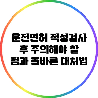 운전면허 적성검사 후 주의해야 할 점과 올바른 대처법