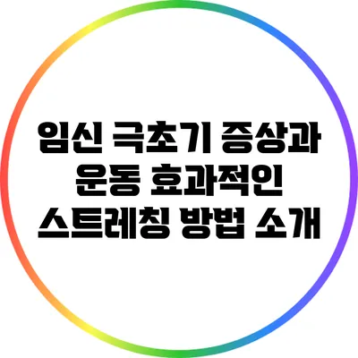 임신 극초기 증상과 운동: 효과적인 스트레칭 방법 소개