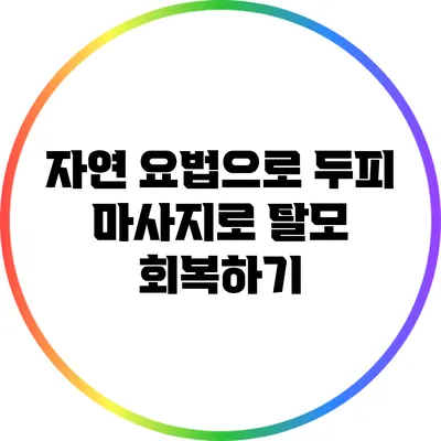 자연 요법으로 두피 마사지로 탈모 회복하기
