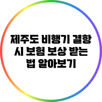 제주도 비행기 결항 시 보험 보상 받는 법 알아보기