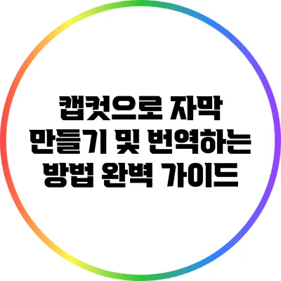 캡컷으로 자막 만들기 및 번역하는 방법 완벽 가이드