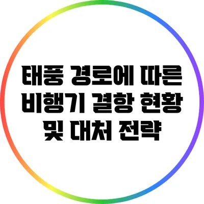 태풍 경로에 따른 비행기 결항 현황 및 대처 전략