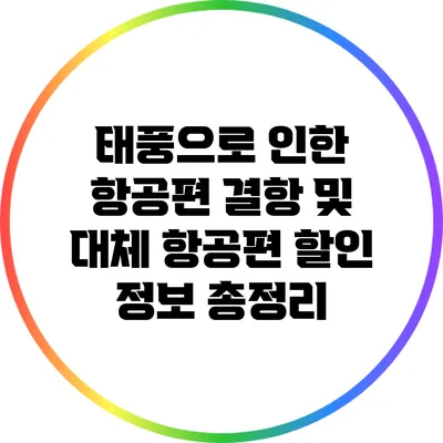 태풍으로 인한 항공편 결항 및 대체 항공편 할인 정보 총정리