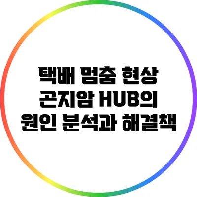 택배 멈춤 현상: 곤지암 HUB의 원인 분석과 해결책