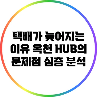 택배가 늦어지는 이유: 옥천 HUB의 문제점 심층 분석