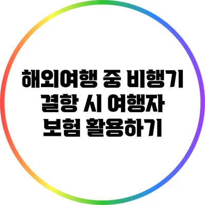 해외여행 중 비행기 결항 시 여행자 보험 활용하기