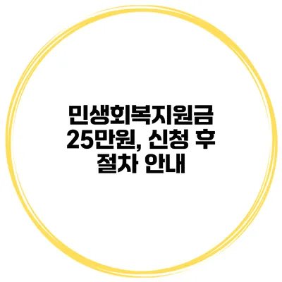 민생회복지원금 25만원, 신청 후 절차 안내