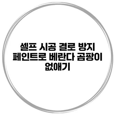 셀프 시공 결로 방지 페인트로 베란다 곰팡이 없애기
