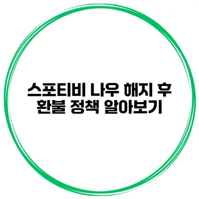 스포티비 나우 해지 후 환불 정책 알아보기