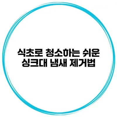 식초로 청소하는 쉬운 싱크대 냄새 제거법