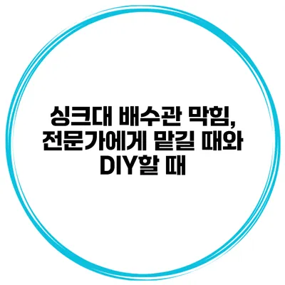 싱크대 배수관 막힘, 전문가에게 맡길 때와 DIY할 때