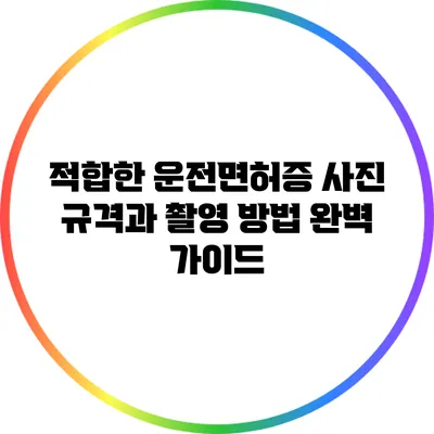 적합한 운전면허증 사진 규격과 촬영 방법 완벽 가이드