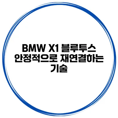 BMW X1 블루투스 안정적으로 재연결하는 기술
