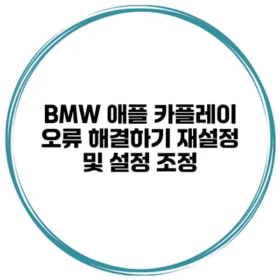 BMW 애플 카플레이 오류 해결하기 재설정 및 설정 조정