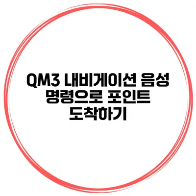 QM3 내비게이션 음성 명령으로 포인트 도착하기