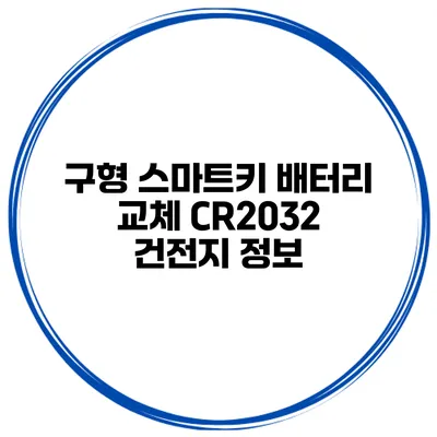 구형 스마트키 배터리 교체 CR2032 건전지 정보