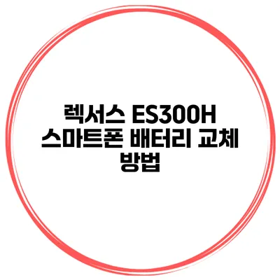 렉서스 ES300H 스마트폰 배터리 교체 방법