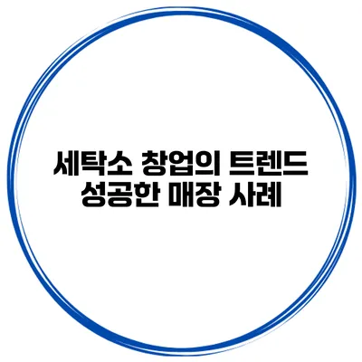 세탁소 창업의 트렌드 성공한 매장 사례